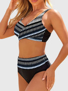 Evelyn Women's High Waisted Bikini Set | Geometric Print, Shaping Design 1