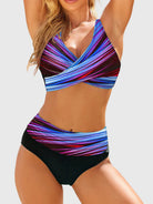 Evelyn Women's High Waisted Bikini Set | Geometric Print, Shaping Design 4