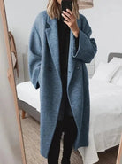 Evelyn Women's Long Trench Coat | Oversized Relaxed Fit, Double-Breasted 1