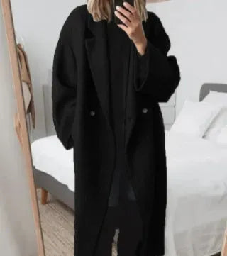 Evelyn Women's Long Trench Coat | Oversized Relaxed Fit, Double-Breasted 3