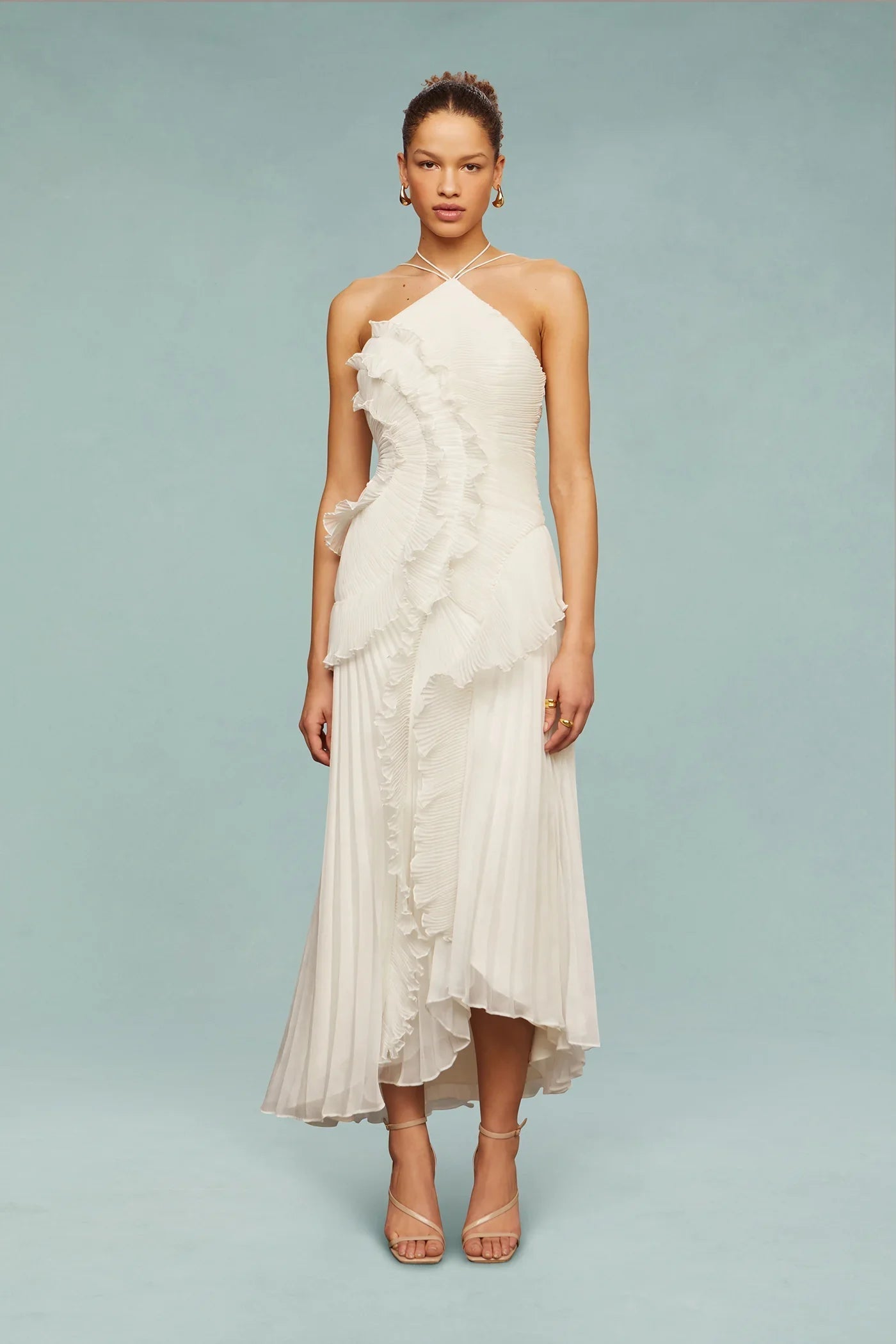Evelyn Women's Maxi Dress | Pleated Ruffles, Elegant Summer Gown 4