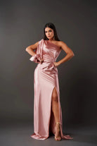 Evelyn Women's Maxi Dress | Satin One-Shoulder, Elegant Cocktail Gown 15