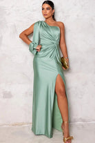 Evelyn Women's Maxi Dress | Satin One-Shoulder, Elegant Cocktail Gown 3