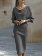 Evelyn Women's Midi Dress | Batwing Sleeve, Bodycon Fit for Summer Elegance 2