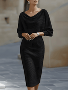 Evelyn Women's Midi Dress | Batwing Sleeve, Bodycon Fit for Summer Elegance 5