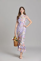 Evelyn Women's Midi Dress | Embroidered Floral Bodycon, Perfect for Summer Events 7