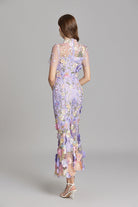 Evelyn Women's Midi Dress | Embroidered Floral Bodycon, Perfect for Summer Events 8