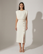 Evelyn Women's Midi Dress | Sleek Sleeveless Design, Elegant Cocktail Dress 1