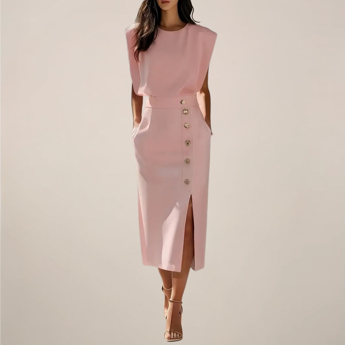Evelyn Women's Midi Dress | Sleek Sleeveless Design, Elegant Cocktail Dress 5