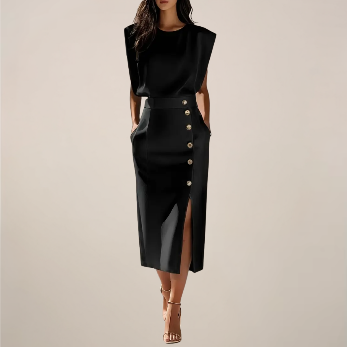 Evelyn Women's Midi Dress | Sleek Sleeveless Design, Elegant Cocktail Dress 6