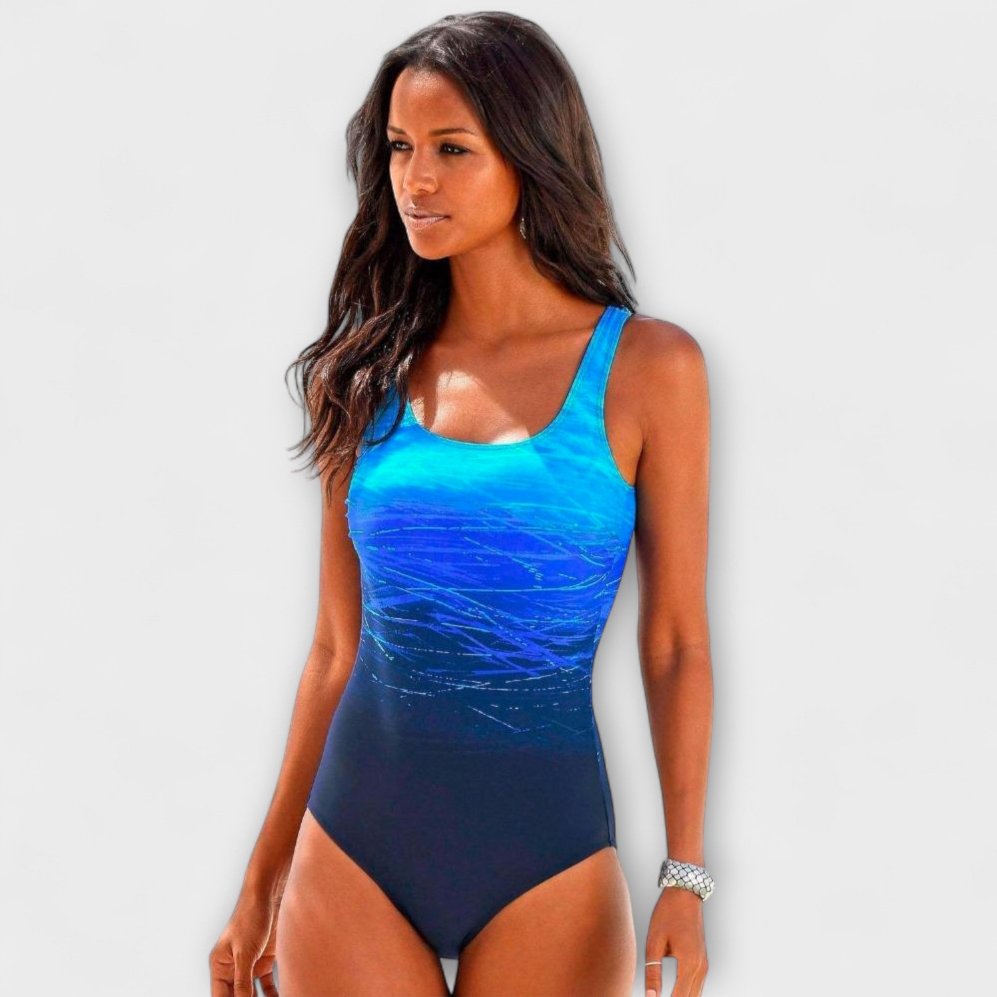 Evelyn Women's One-Piece Swimsuit | Active Fit, Gradient Design 1