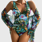 Evelyn Women's Swimsuit Set | Floral Print, Elegant One Piece Swimwear 0