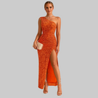 Fiona Women's Cocktail Dress | One-Shoulder Glitter Detail, Bodycon Fit 3