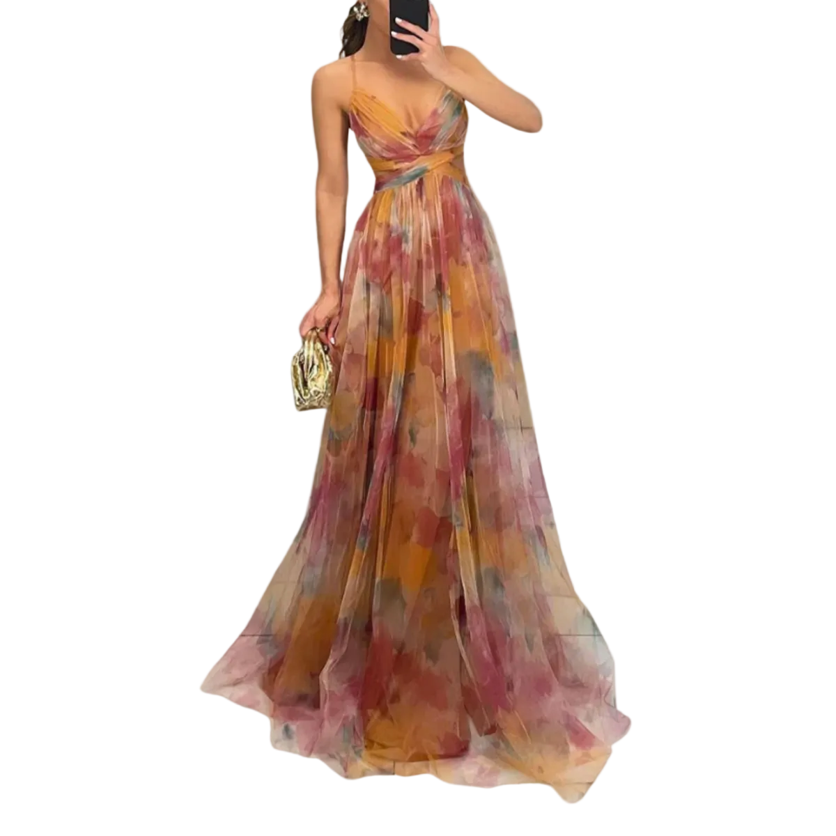 Fiona Women's Maxi Dress | Floral Print, Backless A-Line 0