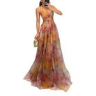 Fiona Women's Maxi Dress | Floral Print, Backless A-Line 0