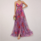 Fiona Women's Maxi Dress | Floral Print, Backless A-Line 3