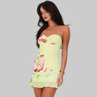 Fiona Women's Mini Dress | Floral Print, Strapless Design 0