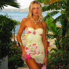 Fiona Women's Mini Dress | Floral Print, Strapless Design 3