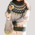 Fiona Women's Oversized Jumper | Chunky Knit Fair Isle Design 6