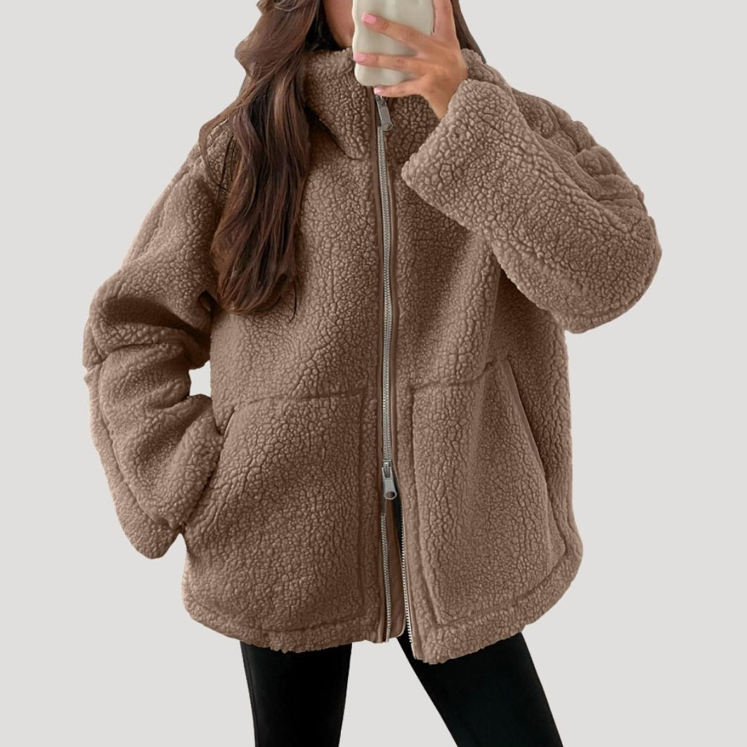 Fiona Women's Winter Jacket | Fluffy Fleece Zip-Up 0