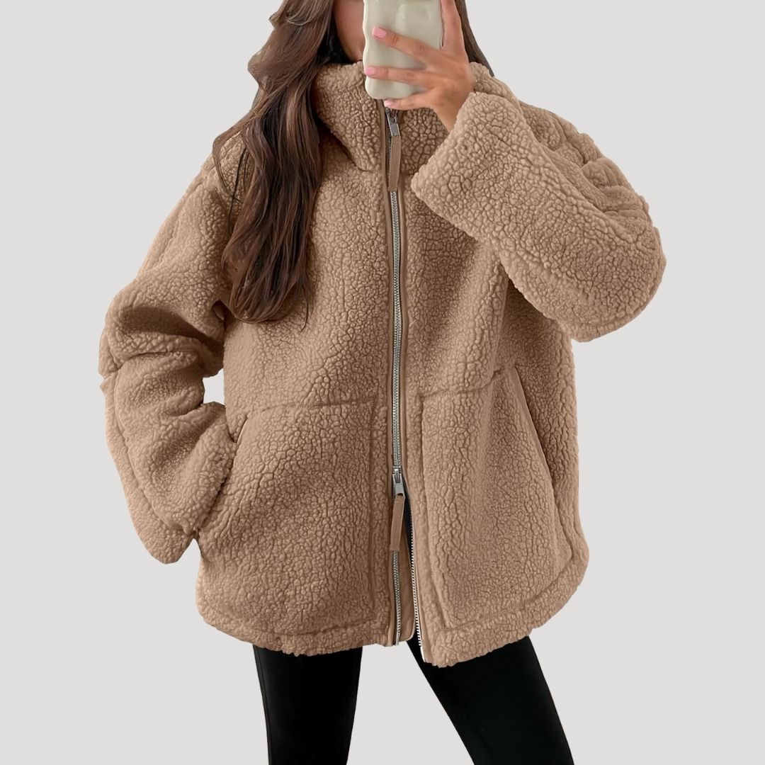 Fiona Women's Winter Jacket | Fluffy Fleece Zip-Up 1