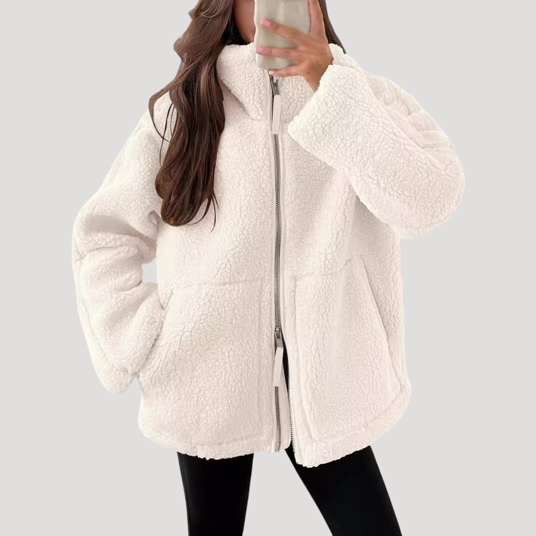 Fiona Women's Winter Jacket | Fluffy Fleece Zip-Up 8
