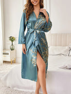 Flora Women's Gown | Floral Print, Long Sleeves, Mid-Calf Length 0