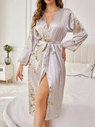 Flora Women's Gown | Floral Print, Long Sleeves, Mid-Calf Length 2