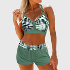 Gina Women's High Waisted Bikini Set | Ribbed Swimwear for Plus Size 0
