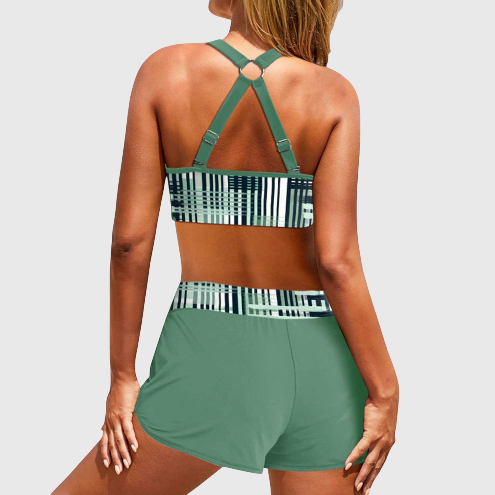 Gina Women's High Waisted Bikini Set | Ribbed Swimwear for Plus Size 2