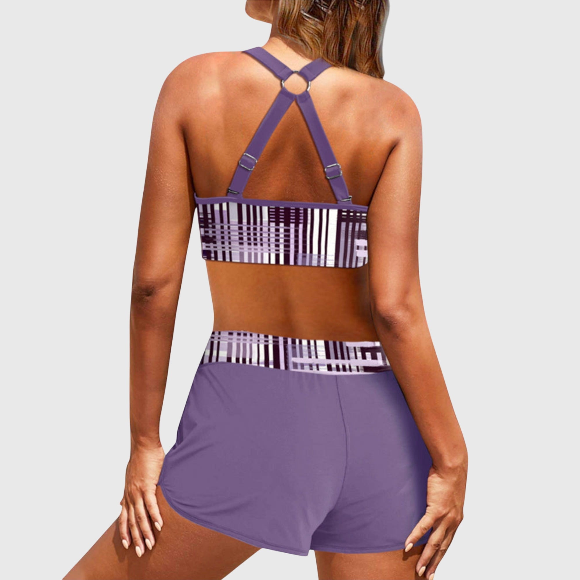 Gina Women's High Waisted Bikini Set | Ribbed Swimwear for Plus Size 4