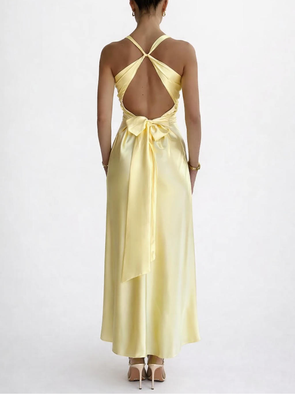 Halia Women's Sweater | Halter Neck, Open Back Design 1