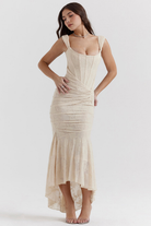 Hannah Women's Midi Dress | Structured Bustier, Elegant Summer Style 1
