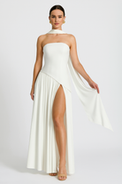 Harriet Women's Cocktail Dress | Asymmetric Crepe and Chiffon Design 0