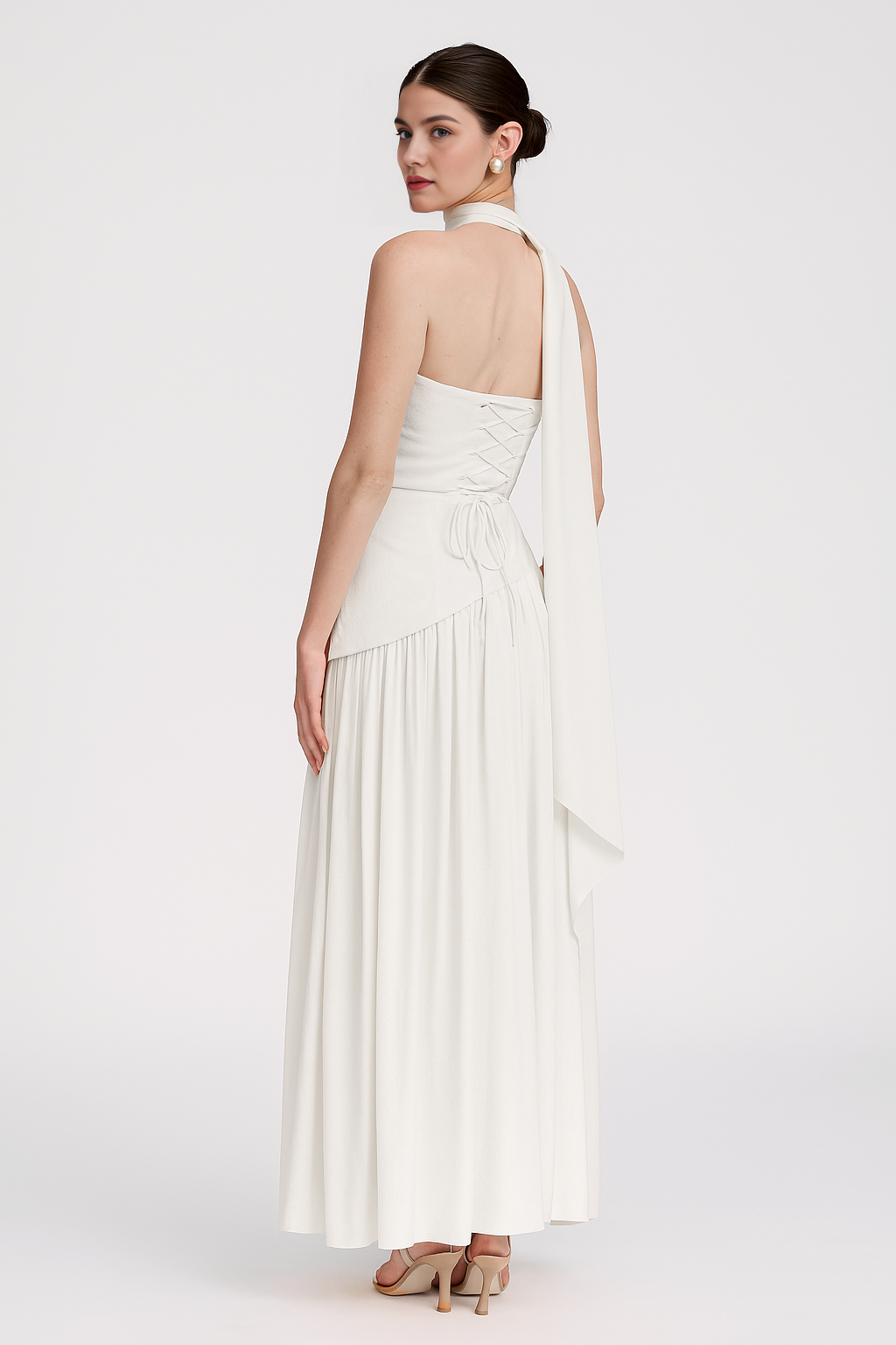 Harriet Women's Cocktail Dress | Asymmetric Crepe and Chiffon Design 1