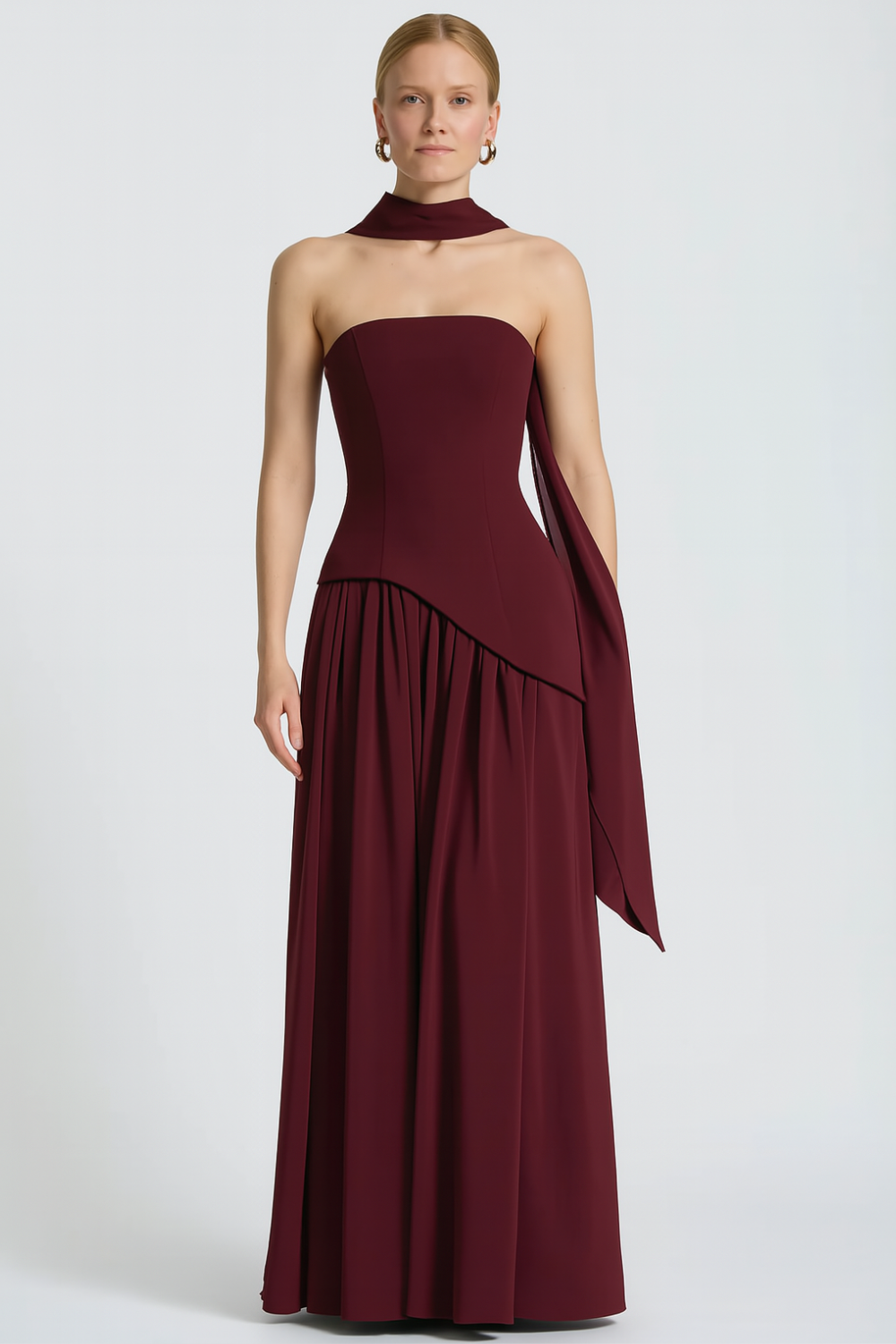 Harriet Women's Cocktail Dress | Asymmetric Crepe and Chiffon Design 10