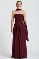 Harriet Women's Cocktail Dress | Asymmetric Crepe and Chiffon Design 10