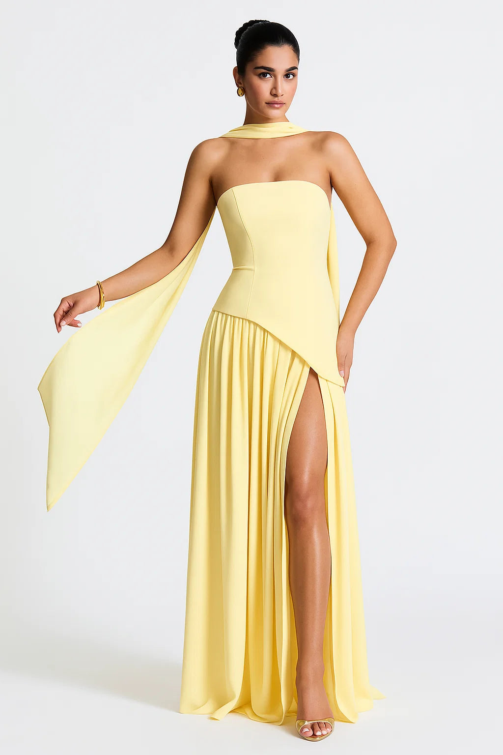 Harriet Women's Cocktail Dress | Asymmetric Crepe and Chiffon Design 12