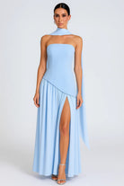 Harriet Women's Cocktail Dress | Asymmetric Crepe and Chiffon Design 13