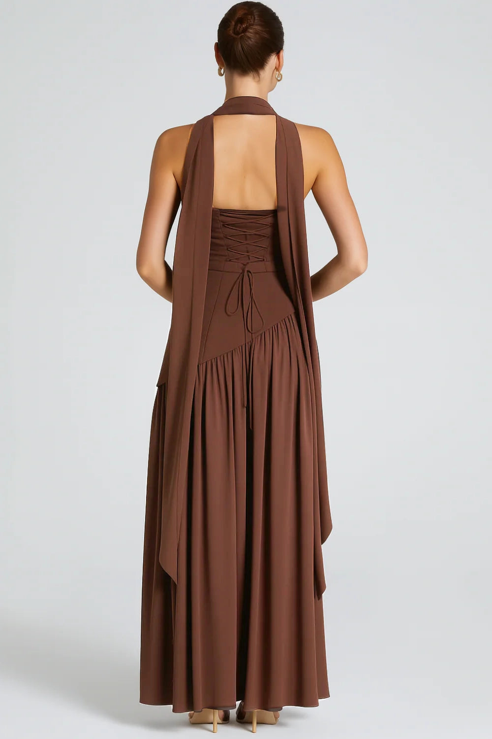 Harriet Women's Cocktail Dress | Asymmetric Crepe and Chiffon Design 3