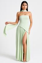 Harriet Women's Cocktail Dress | Asymmetric Crepe and Chiffon Design 4