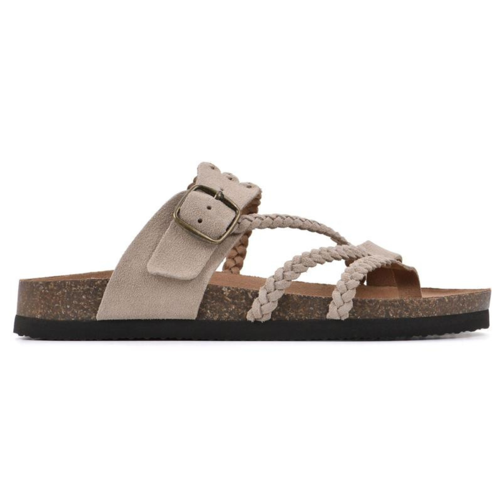 Haven Women's Sandals | Braided Suede Straps, Cork Footbed 2