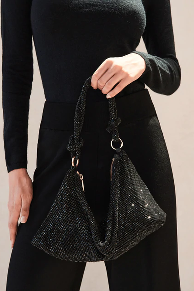 Hera Mini Shoulder Bag | Rhinestone Embellished, Slouchy Design 9