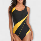 Holly Women's One-Piece Swimsuit | Sporty Design with Back Cut-Out, Plus Size Swimwear Available 0