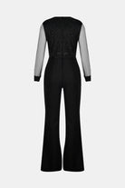 Ivy Women's Black Jumpsuit | Elegant Glitter Top, Straight-Leg Design 3