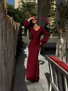 Ivy Women's Maxi Dress | Ivory Satin, Elegant Formal Wear 4