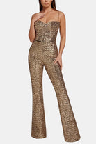 Jade Women's Jumpsuit | Glitter Finish, Strapless Design 1