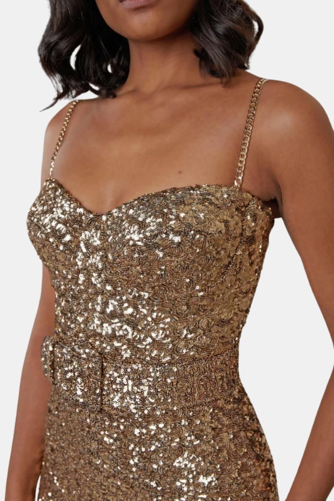 Jade Women's Jumpsuit | Glitter Finish, Strapless Design 5
