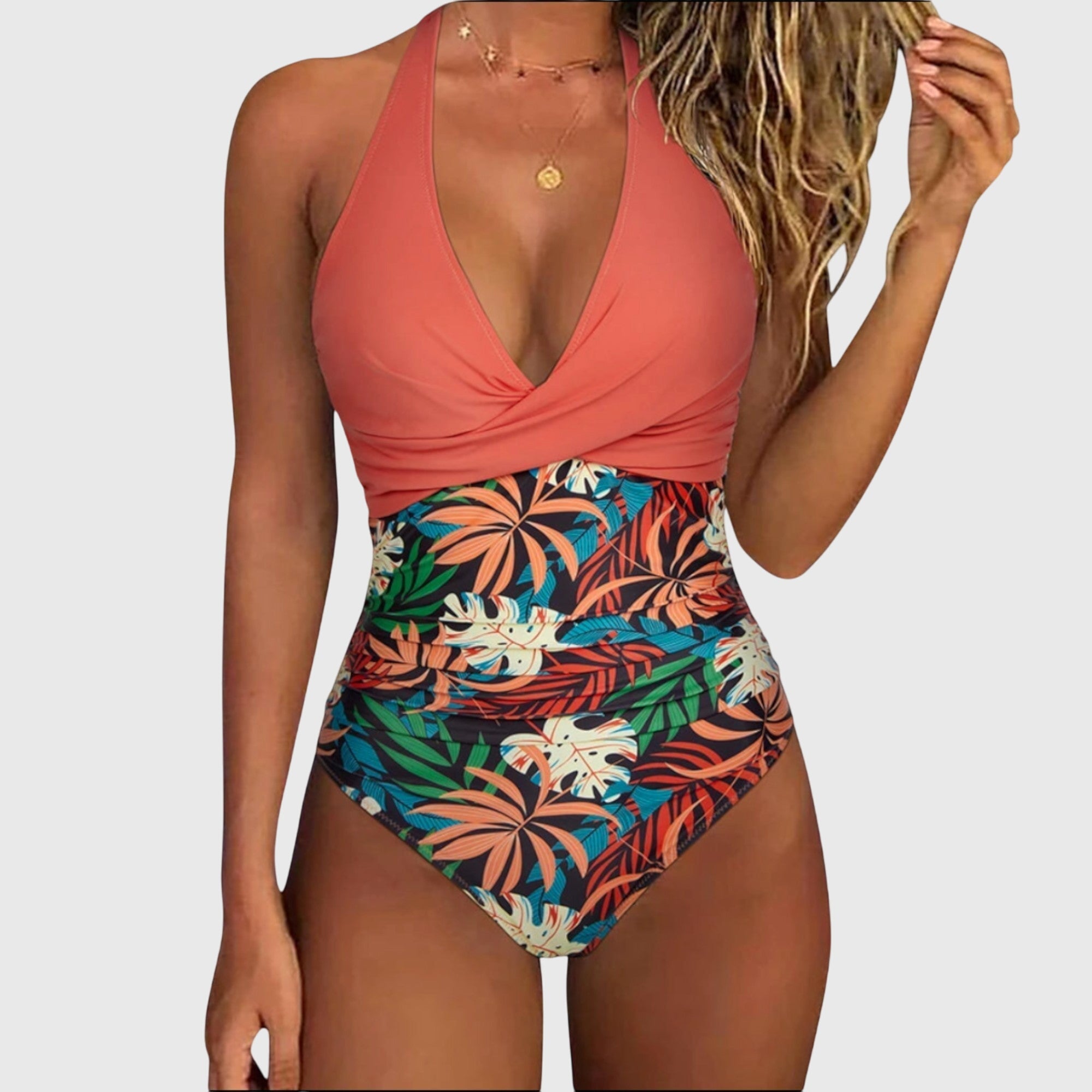 Jade Women's One Piece Swimsuit | Floral Print, Sculpted Waist Design 2
