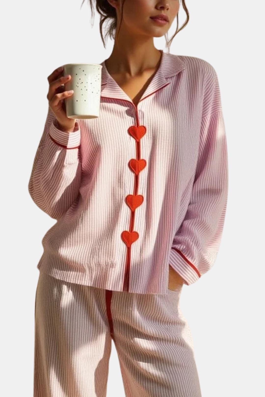 Jade Women's Pyjama Set | Heart Button Design, Comfortable Fabric 0